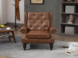 Wood Frame Armchair, Modern Accent Chair Lounge Chair with Sturdy Wood Legs for Living Room Bedroom 07199279