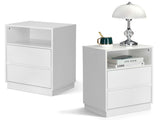 White P2 particleboard with melamine finish, drawer beveled edges, 40*30*60cm, two drawers with top 77405103