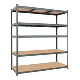 ZNTS 110 x 45 x 180cm 5 Tiers Powder Coated Storage Rack Gray 50537221