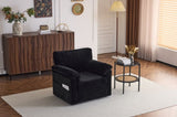 Single Chair 33 Inch Oversized Reading Chair Comfortable Cushioned Lounge Armchair Soft Chenille W1829P265018
