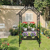 Metal Garden with Bench Turned into Flower Stand W58.07*H97.24 Climbing Plants Support Rose 04163726