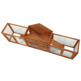 ZNTS Large Wooden Rabbit Hutch Indoor and Outdoor Bunny Cage with a Tray and Runs for Small Animals, W2181P155336