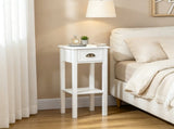 White 2-Pack 2-Tier Side Tables Nightstand with Open Shelf for Living Room End Table Decor 63697049