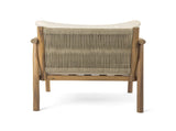 28" Modern Outdoor Woven Lounge Chair with Solid Wood Frame and Comfortable Polyester Cushions, N767P375341T