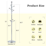 Main Stainless Steel Spray Painted Hanger, Modern Silver Stainless Steel Coat Rack, Solid Wood W1151P276821