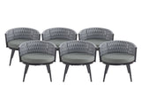 Outdoor Dining Chair-Metal & Rope with Light Gray Cushion Patio Furniture,Weather-Resistant Patio N770P290585G