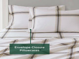 4-Piece King Sheet Set,Tan Plaid B035P408384