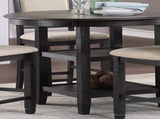 Brown and Black White Finish 1pc Counter Height Table with 2x Display Shelves Transitional Style B01155791