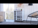 Bar Cart, Glass Door, Four Casters, Two Shelves, White B097133032