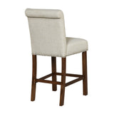Upholstered Counter Stool with Nailhead Trim Set of 2 B035P265952