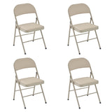 4PCS Elegant Foldable Iron & PVC Chairs for Convention & Exhibition Light Brown 23296284