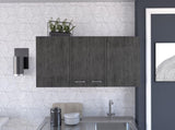 Brookeline Rectangle 2-Door Wall Cabinet White and Smokey Oak B06280328
