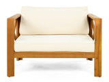 Outdoor Acacia Wood Club Wooden Armchair with Cushions , Conversation Set,Teak N770P264304B
