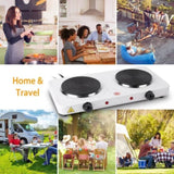 Cooking electric heating plate, 2-burner electric 2000 watt portable electric glass 34331544