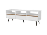 White and Natural Oak TV Stand with 3 Drawers and 3 Shelves B062P290223