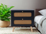 2-drawer Nightstand for Bedroom and Living Room, End Table, Side Table with 2 Hand Made W2282P220561