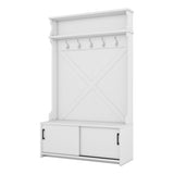Hall Tree with Storage Bench, Entryway Bench with Drawer and 5 Hooks, Coat Rack with Display Shelf 64739294
