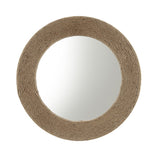 ZNTS Natural Jute Rope Round Wall Mirror 26" B03598875