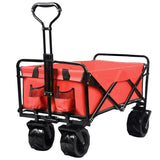 ZNTS Collapsible Heavy Duty Beach Wagon Cart Outdoor Folding Utility Camping Garden Beach Cart with 40885137