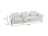 78" Modern 3-Seater Beige Upholstered Sofa, Oversized Comfy Couch with 3 Plush Pillows for Living N767P308857B