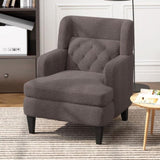 ZNTS Upholstered Accent Chair Tufted Armchair for Living Room and Bedroom, Russet Brown N763P193158D