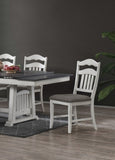 Contemporary Antique White Side Chairs Upholstered Cushion Seat Ladder Back 2pc Dining Chairs B011P251644