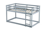 Solid Wooden, Solid Rubber Wooden Twin over Twin Loft Bed with Ladder, with Bed Platform of W504P191663