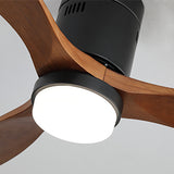 52 Inch Indoor Ceiling Fan With Lights 3 Solid Wood Fan Blade Noiseless Reversible Motor Remote KBS-52144