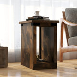 14 inch Chairside Table, No Assembly Required, Barnwood Finish GL-B108131540