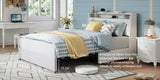 Full Size Frame with Ergonomic Headboard, Full Platform Frame with Outlets & Charger, Full W3107P262750
