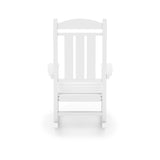 White Traditional Porch Rocker Classic HDPE Poly Lumber for Porch, Patio, and Garden Comfort B195P198772