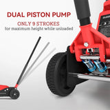 1.5 Ton Big Wheel Hydraulic Car Jack for Trucks, SUVs, ATVs, Red 38152003