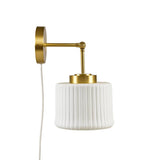 White Ceramic Wall Sconce with Adjustable Swing Arm B035P264534