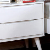 Mid-Century Modern White Color 1pc Nightstand Bedroom Furniture Solid wood Round Tapered Legs B011P218338