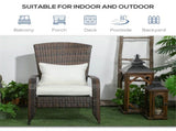 Outdoor All-Weather Wicker Fire Pit Chair Tall Curved Backrest, Thick Soft Cushions Included 49594439