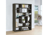 Weathered Grey 10-Shelf Open Back Bookcase B062P153821
