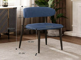 Dining Chairs Set of 2, Metal Kitchen Chairs with Modern Linen Fabric Upholstered for Dining Room, 18768430