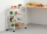 Rolling 4-Tier Metal Laundry Basket Cart, White, Adult 39300735