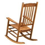 ZNTS 68.5*86*115CM Square Wooden Rocking Chair Wavy Backboard Original Color 82239638