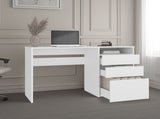 Kenai 3 Drawers Computer Desk, One Shelf, White B097P474290