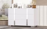 Elegant Modern Dresser with Metal Handle,Mirrored Storage Cabinet with 6 Drawers for Bedroom,Living WF319354AAK