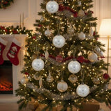 6PCS Set Glass Christmas Ball Ornaments 3.9" Tree Hanging Decor Holiday Party Set FBA shipment 76626959