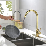 ZNTS Single Handle High Arc Pull Out Kitchen Faucet,Single Level Stainless Steel Kitchen Sink Faucets 25914519