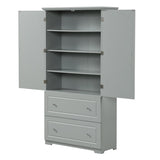 ZNTS Wide Bathroom Storage Cabinet, Freestanding Storage Cabinet with Two Drawers and Adjustable Shelf, WF312729AAE