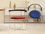 Folding Chair with Modern Design,Chrome Frame with Wood back,Upholstered for Dining Living Room W2105P250642