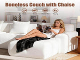 Loveseat Modular Sectional Sofa for Living Room, Comfy Tufted Cloud Floor Couch with 2 Pillows, W5385P455461