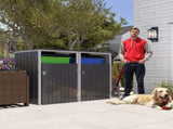 Garbage Bin Shed Stores 2 Trash Cans Metal Outdoor Bin Shed for Garbage Storage,54 cubic feet of W1598P357714