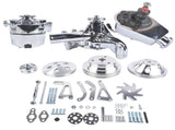 Front Pulley Bracket Kit with Alternator Power Steering Long Water Pump Fit for Chevy SBC 283 327 76516998
