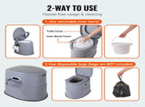 Portable Camping Toilet, Portable Sanitation Unit with 1.3 Gal Separate Inner Pail & Detachable 82804149