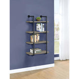 Black and Grey Driftwood Metal 24-inch Wall Shelf B062P153482